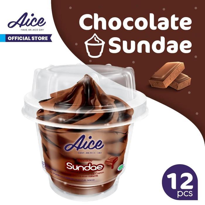 Paket Aice Ice Cream Chocolate Sundae Cup Es Krim (isi 12 pcs)