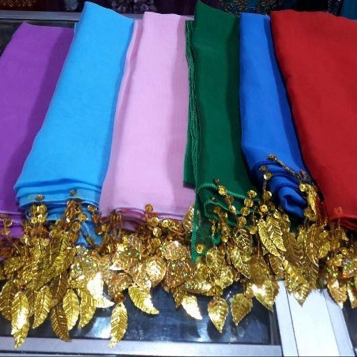 Selendang Tari Anak & Remaja Ronce Payet Daun - Sampur Ronce Payet Anak & Remaja - Sampur Ronce Daun