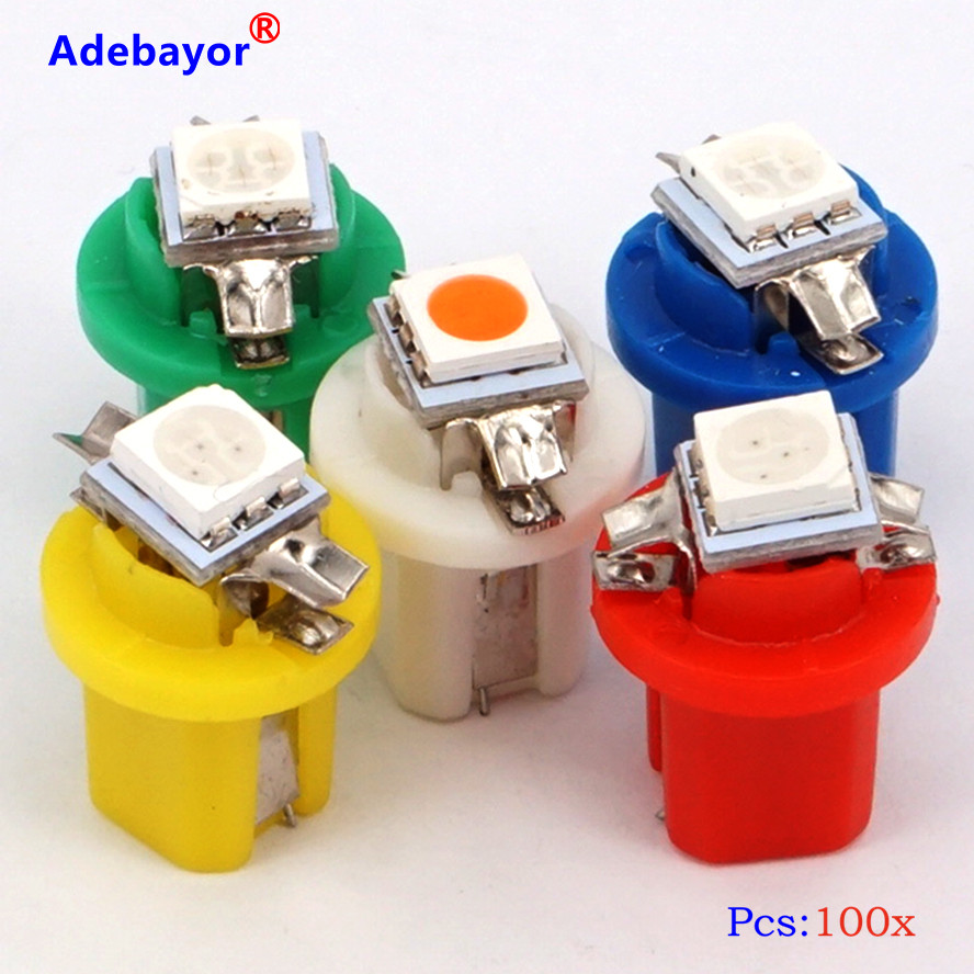 100pcs T5 B8.5 B8.5D Led t5 1 Smd 5050 led Car Light Instrument