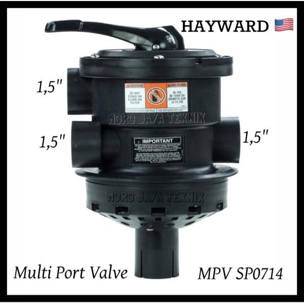 Multi Port Valve Hayward Sp0714 Mpv 1,5" Kepala Tabung Filtar Hayward