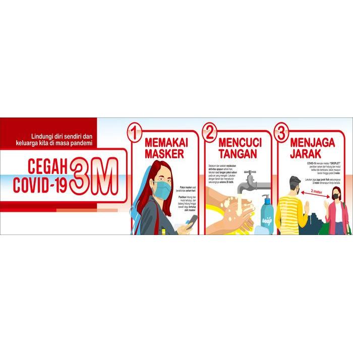 Spanduk Cegah Covid19 - 3M ukuran 1 x 3 meter