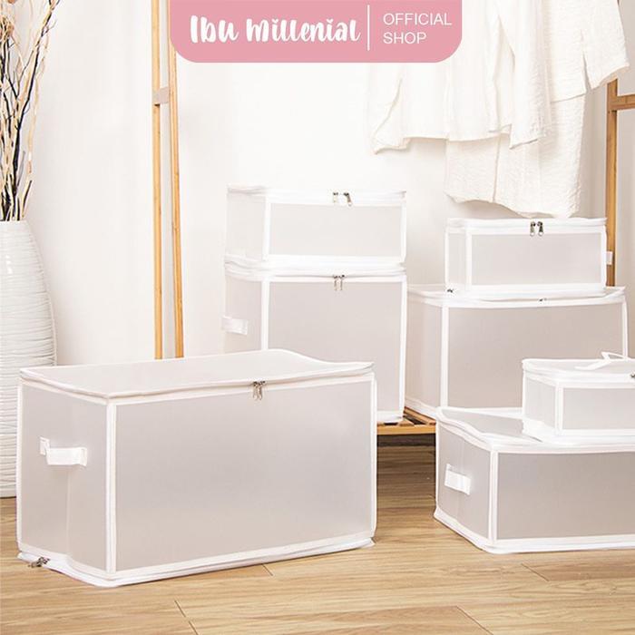 Ibumillenial Tempat Penyimpanan Pakaian Lipat Storage Box Organizer Lemari Pakaian Box Penyimpanan