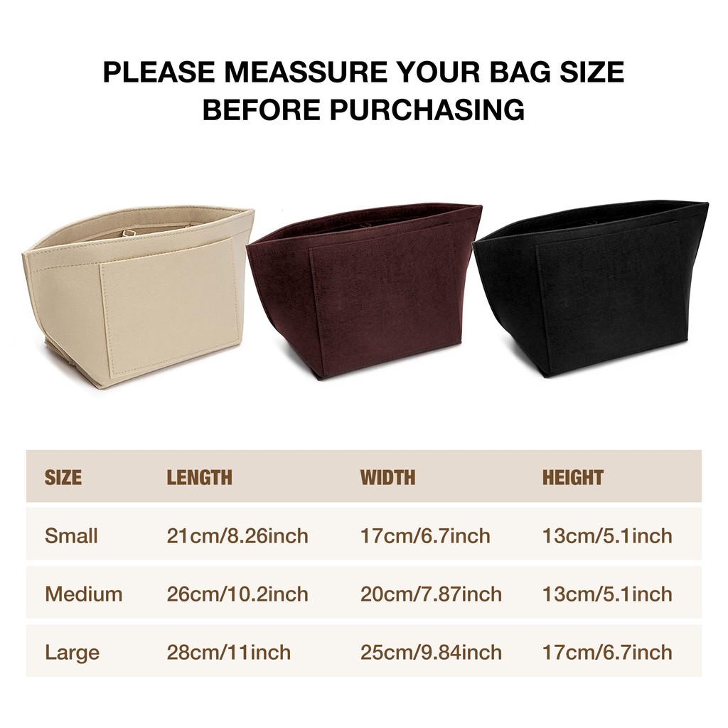Felt Insert Bag Fits For Longchamp Handbag Liner Bag Felt Cloth Makeup Bag Support Travel Portable