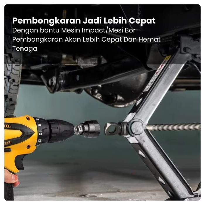 Ready Adaptor Dongkrak Jembatan Bor Listrik Impact Otomatis 1/2 Inch Pemutar Dongkrak Mobil