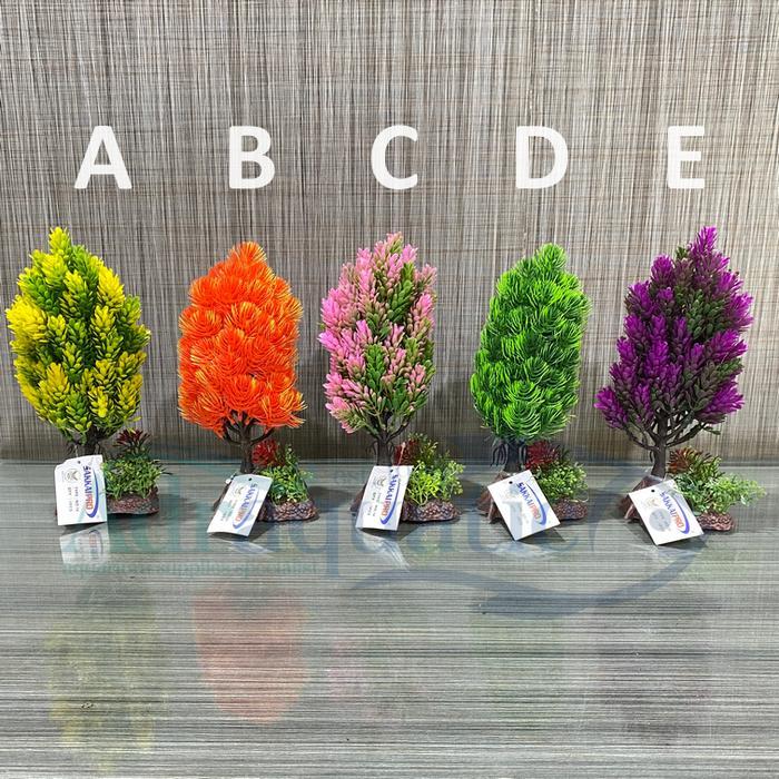 Terlaris Tanaman Bunga Plastik No. 14 Hiasan Dekorasi Aquarium Aquascape Ornamen Pohon Hias
