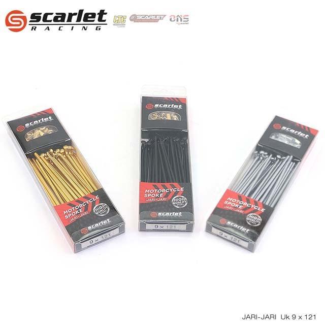 OBRAL Scarlet Racing - Jari Jari Roda Sepeda Motor Spoke Ruji Black Gold 89 121 130 151 157 159 164