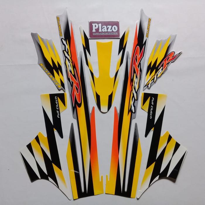 stiker striping body motor F1zr milenium 2000 putih-kuning