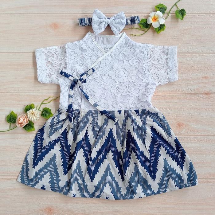 Hanbok Anak / Hanbok Batik Bayi / Hanbok Brokat Warna Putih Tbk