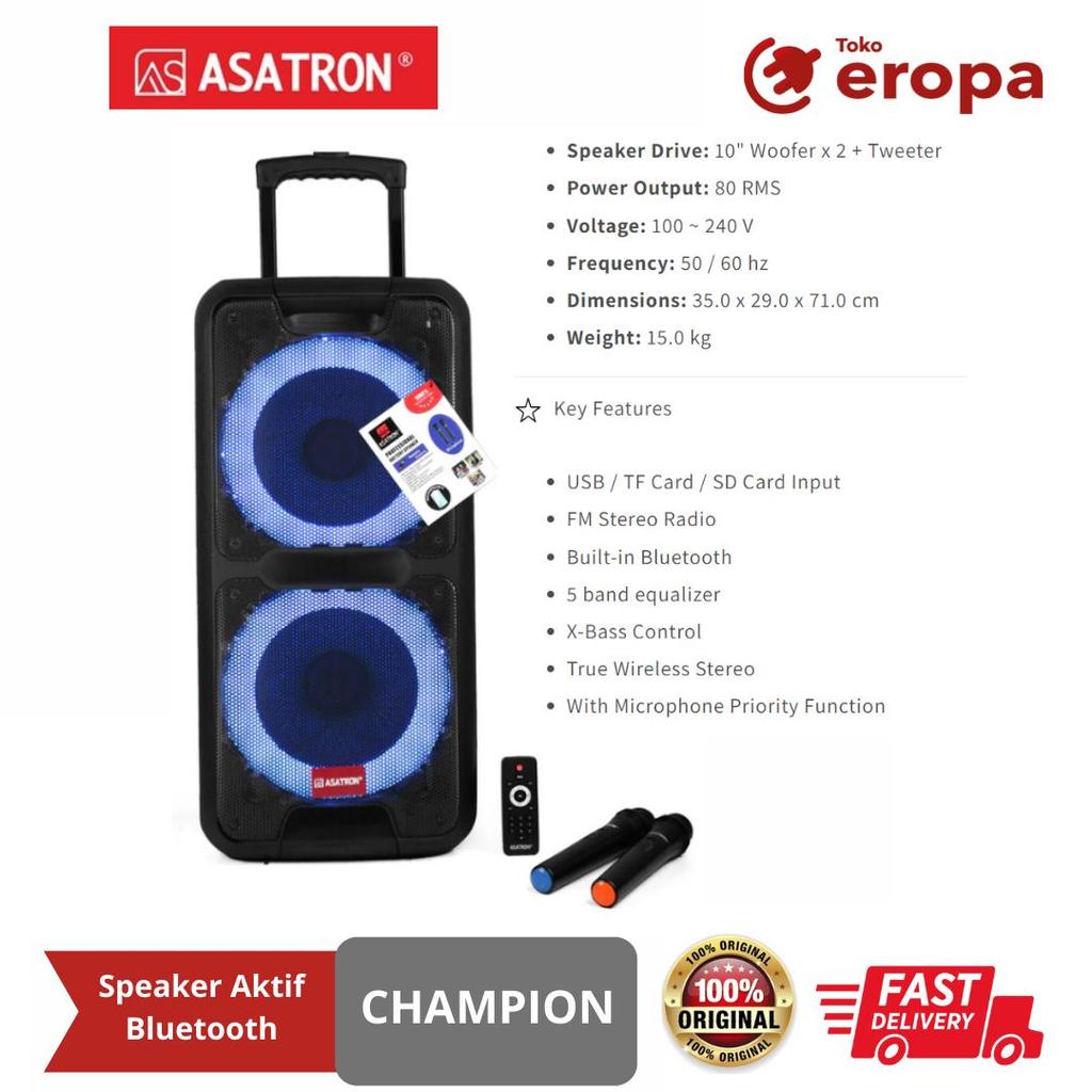 Speaker Karaoke Bluetooth Asatron CHAMPION