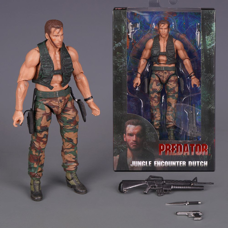 NECA Predator Jungle Extraction Dutch Action Figure Predator 30th Anniversary Encounter Dutch