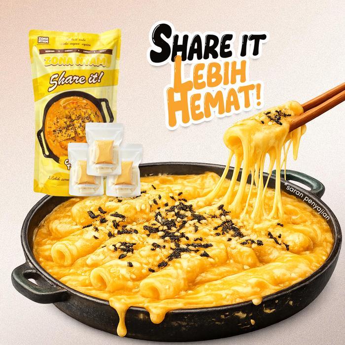 Zonanyam Share It Toppoki Keju Cheesy Tteok Keju - Toppoki Rose Keju Cheese - Toppoki Makanan