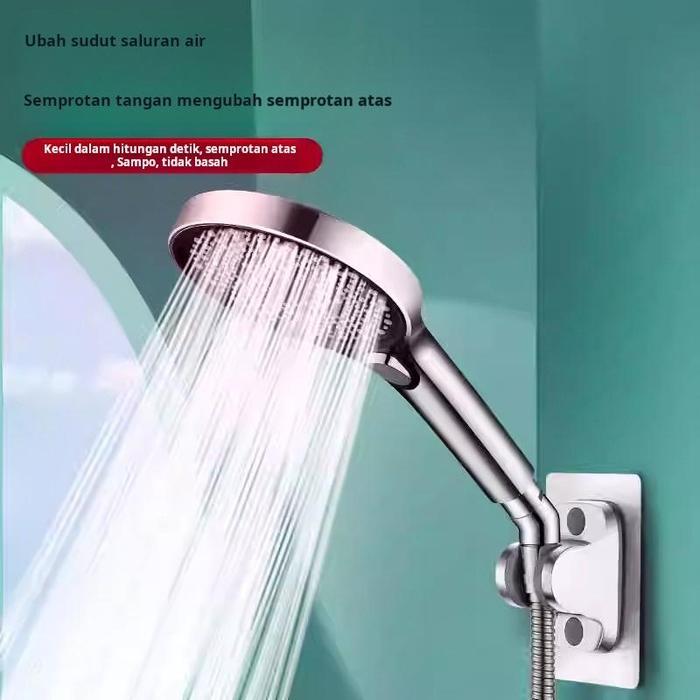 Holder Shower Extension - Pipa Perpanjang & Braket Adjustable Untuk Hand Shower Ke Rain Shower,