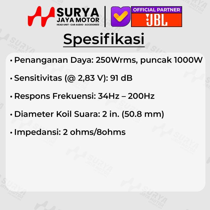 Jbl Stage 122D Subwoofer Pasif 12 Inch Double Coil Magnet 250W Rms 1000W Peak Power Car Speaker