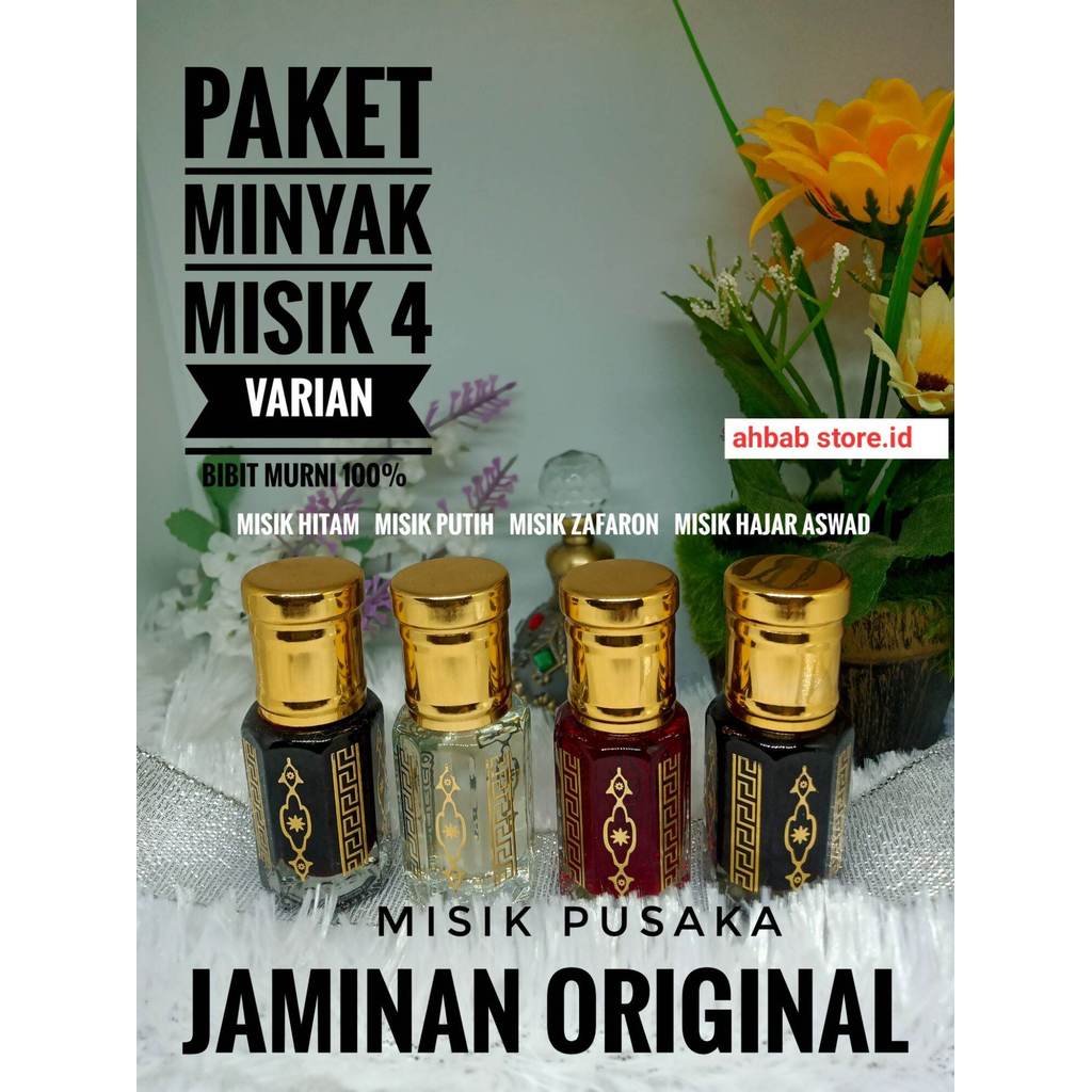 Minyak Wangi Satu Paket Misik Hitam Misik Putih Jafaron,Zafaron Hajar Aswad Asli Original Terbaru
