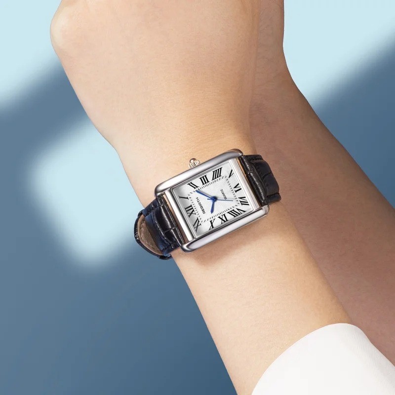 Rebirth 002 Roman Scale Black Elegant Mini Light Women's Leisure Watch Top Brand Quartz Movement