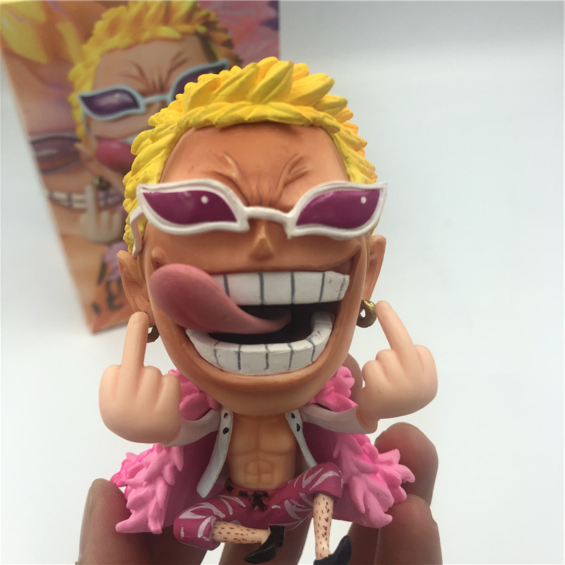 New Cute One Piece Donquixote Despise Sitting Ver.PVC Figures OP Q Doflamingo Luffy Zoro Ace Sanji