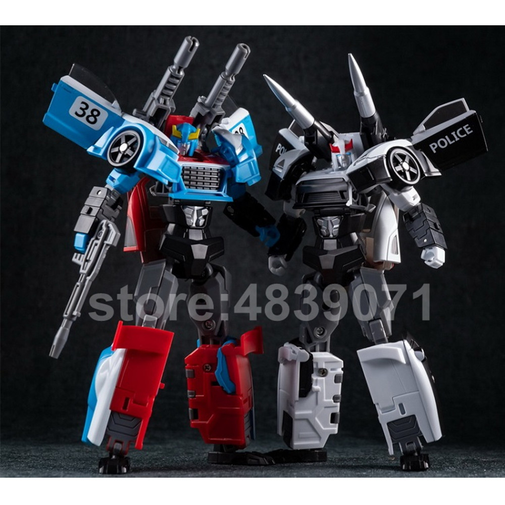 TT Hongli Action Figure Toys HF01 Red Smokescreen White Prowl Poliec Car Battlegear 2in1 Set G1