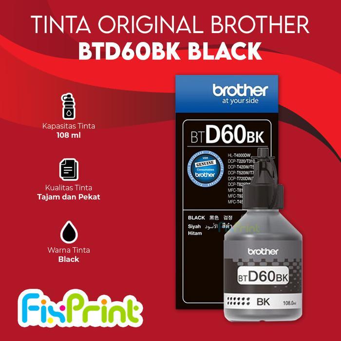 TINTA BROTHER BTD60BK BT-D60 BLACK PRINTER MFC-T810W T910DW T4500DW