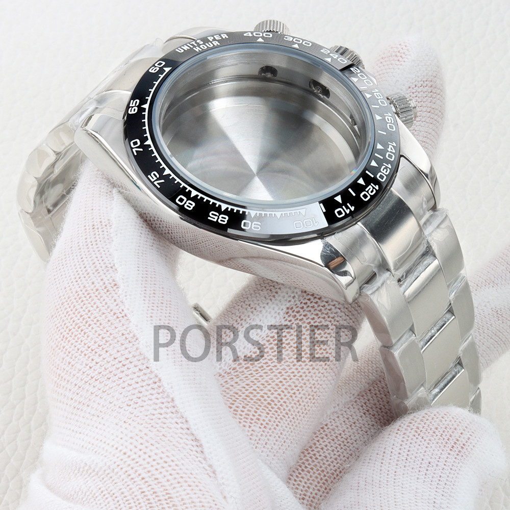 40mm VK63 Watch Case 100m Waterproof for Daytona VK63 VK64 Movement 316L Stainless Steel