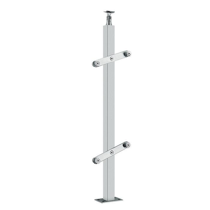 Railing Tangga Kaca Hollow 85cm Railing Tangga Stainless Kaca Minimalis Tiang Sus 304