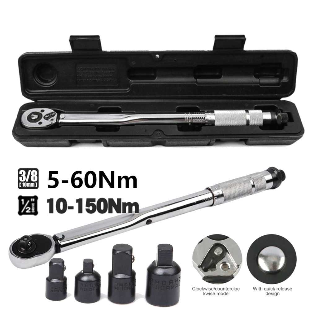 Ratchet Torque Wrench Square Drive 5-60N.m Reversible Ratchet Key 3/8 Inch Adjustable Square Drive
