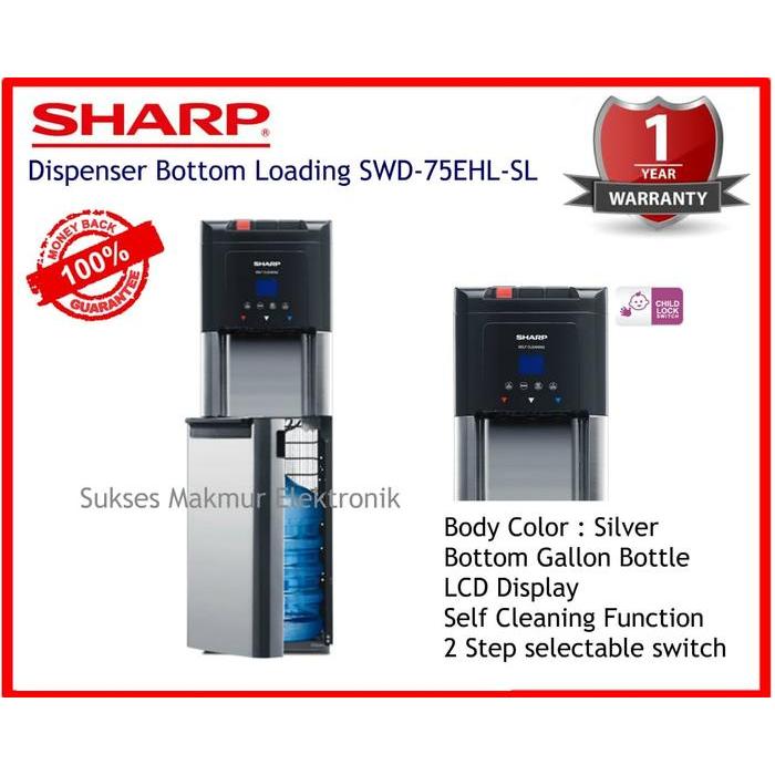 asastore221 Sharp Water Dispenser Bottom Loading SWD-75EHL-SL - Silver