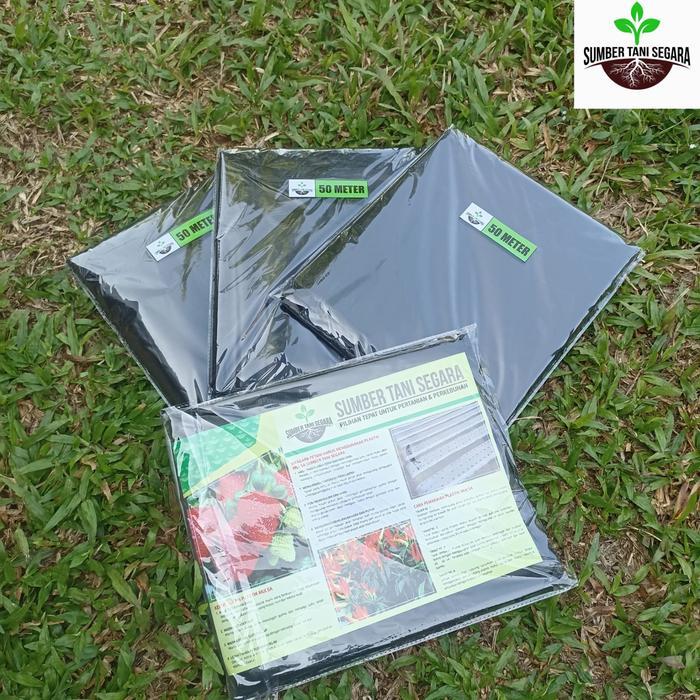 Plastik Mulsa Hitam Perak 50 Meter Mtr Terlaris