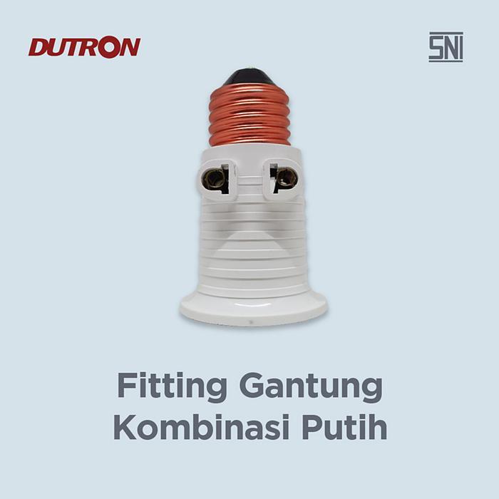 "New" DUTRON Fitting Kombinasi Switch On Off Fiting Colok Lampu Stop Kontak HITAM PUTIH SNI