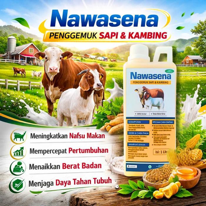 DISKON [TIKTOK CHOICE] Nawasena Nutrisi Ternak Sapi & Kambing 1 Liter 100% Herbal Alami Meningkatkan