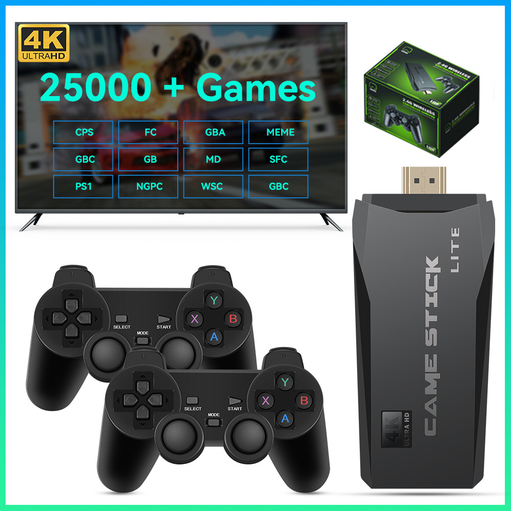 4K HD M8 TV Game Stick Video Game Console With 25000+Classic Games