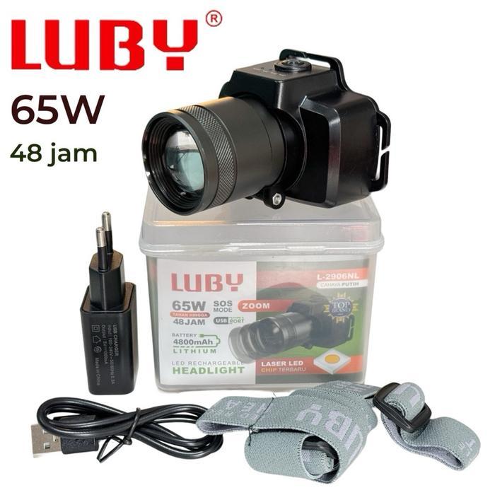 READY Senter Kepala Luby 65 watt 2906 Senter Lampu Kepala Zoom Cahaya Putih Kuning Original Luby