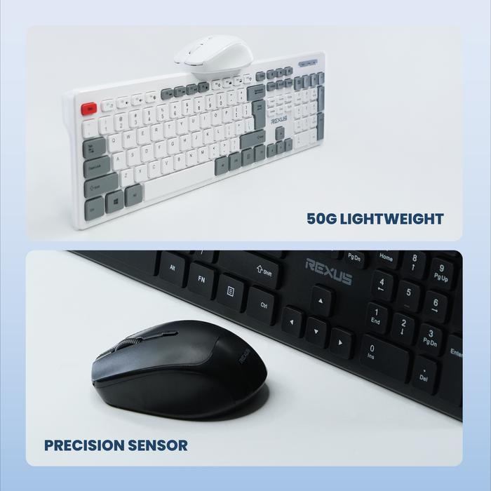 Rexus Km8 : Combo Keyboard + Mouse Wireless, Baterai Tahan Lama, Pasangan Ideal Untuk Komputer Anda