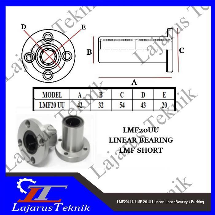 Lmf20Uu / Lmf 20 Uu Linear Linear Bearing / Bushing Diskon Sale