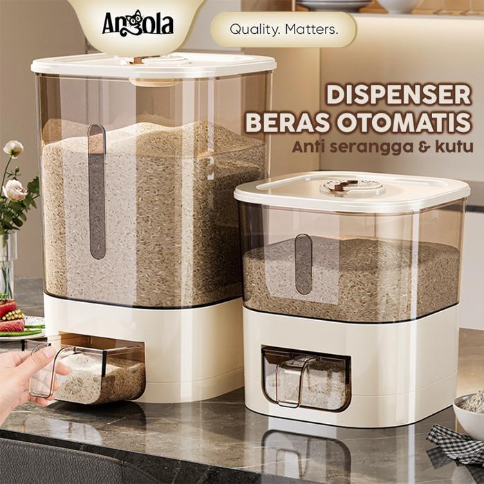 Tp Angola Dispenser Tempat Beras 5Kg-10Kg Rice Dispenser E50A-E51A Tempat Wadah Penyimpanan Beras
