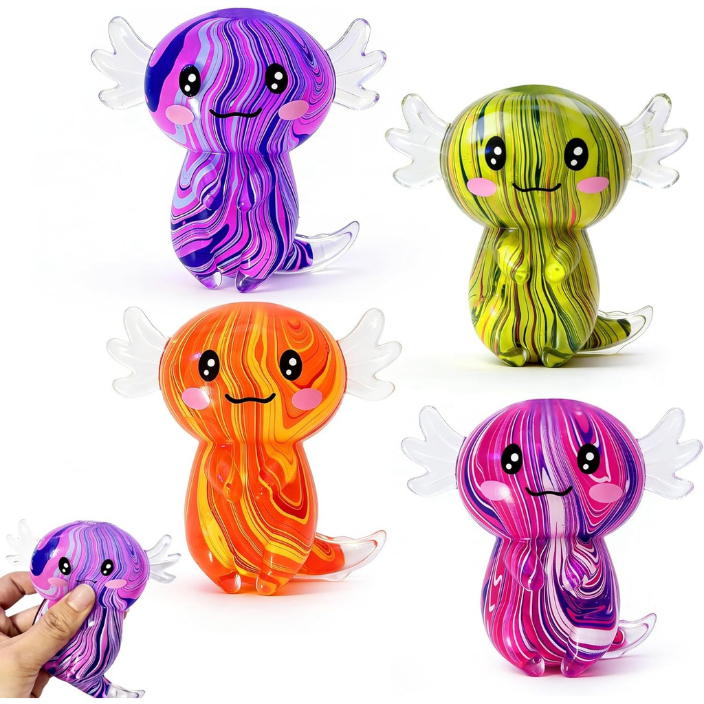 Axolotl Squishy Stress Relief Sensory Toy with Autism,Cute Malt Sugar Axolotl Toy,Stress Relief