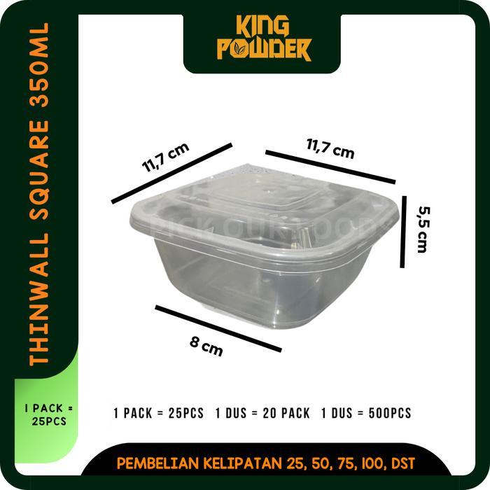 Thinwall Square 350Ml Thinwall Kotak 350 Ml Salad Box 350Ml