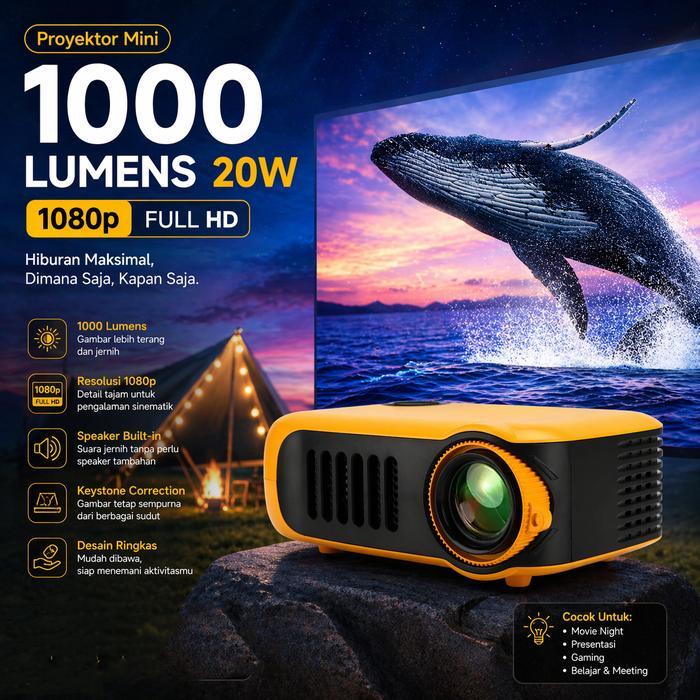 TERLARIS MINI Projector 3D LED Home Cinema Projector Portable Proyektor Mini Portable LED Full HD