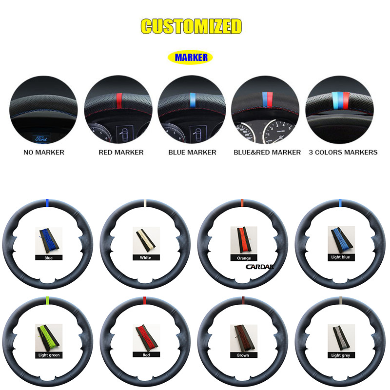 Customized DIY Leather Car Steering Wheel Cover For Volkswagen Golf 5 Mk5 GTI VW Golf 5 R32 Passat R