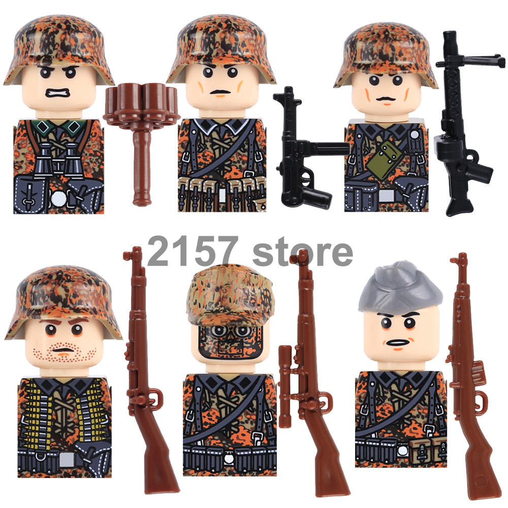 Military Building Blocks Game Figure Soldier US Soviet Pilot Snow Camouflage Army Special Force