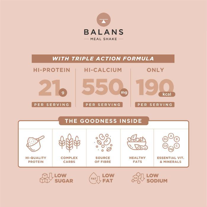 Balans Meal Shake Choco Oat - 12 Sachet Tbk