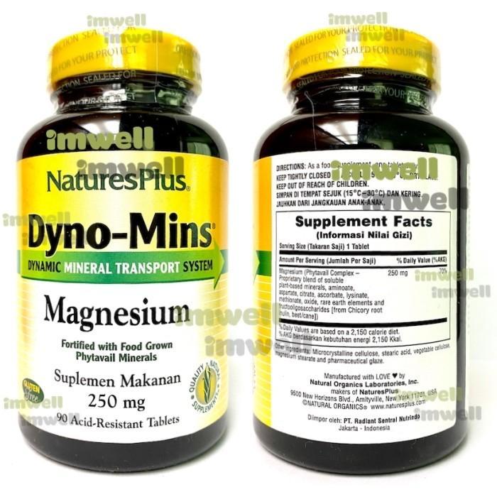 Natures Plus Dyno Mins Magnesium 250mg (90) - 100% Original