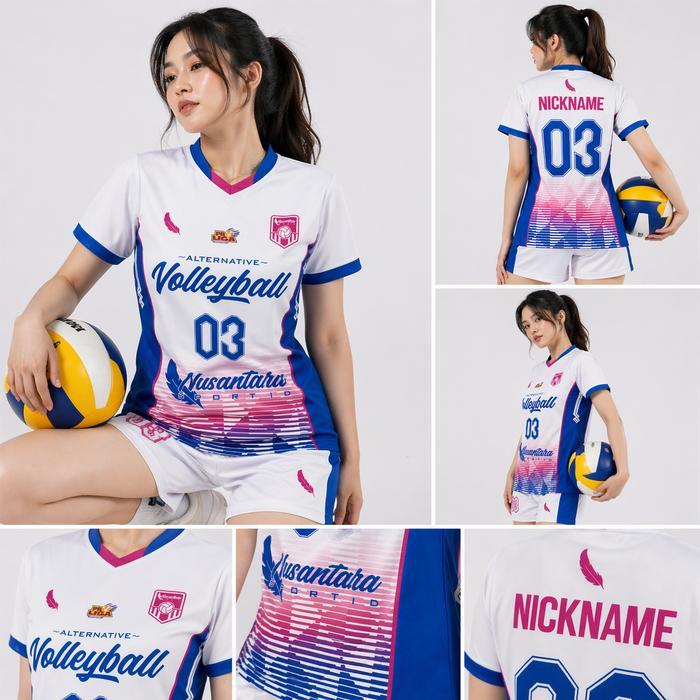 Jersey Volly Cewek Baju Voli Wanita Full Print Cutting Feminim - BAJU, Anak 0-8 th OLD SCHOOL full p