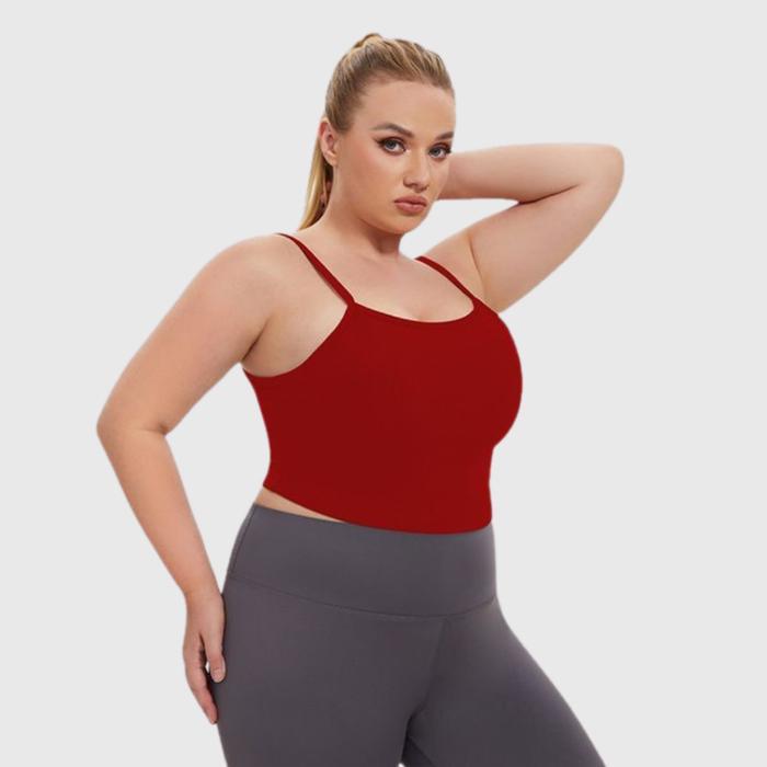 Lacensport - Pearla Sport Crop Tanktop Big Size Jumbo Kaos Singlet Baju Olahraga Wanita Atasan Bra