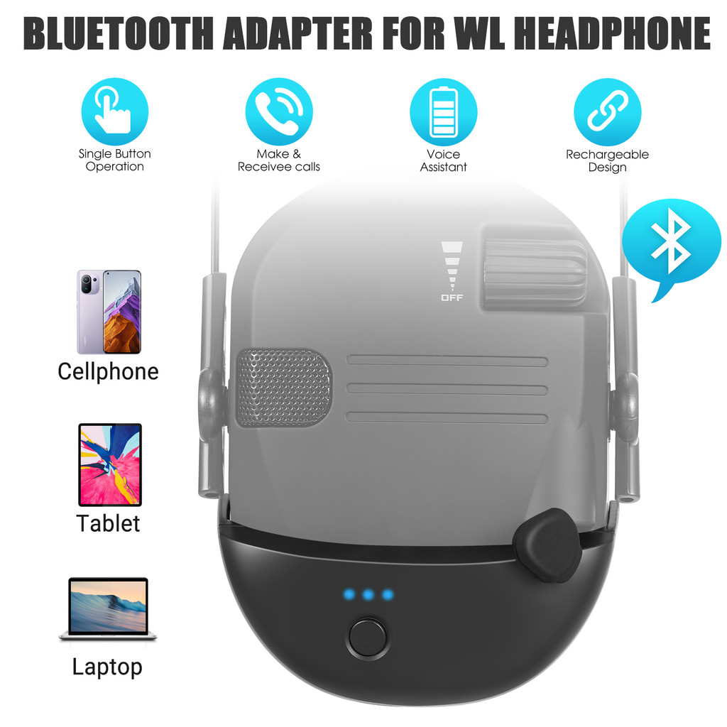 WK Bluetooth Adapter Design series Shooting Earmuffs Convert Wire Headphone to Wireless One for