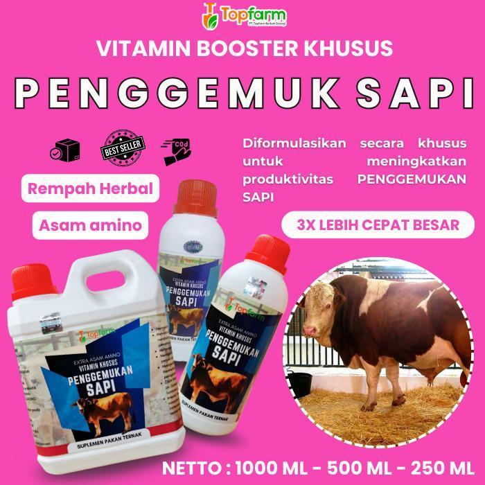 Terlaris Obat Penggemuk Sapi Super Cepat/ Vitamin Ternak Penggemuk Sapi/ Vitamin Herbal Sapi /