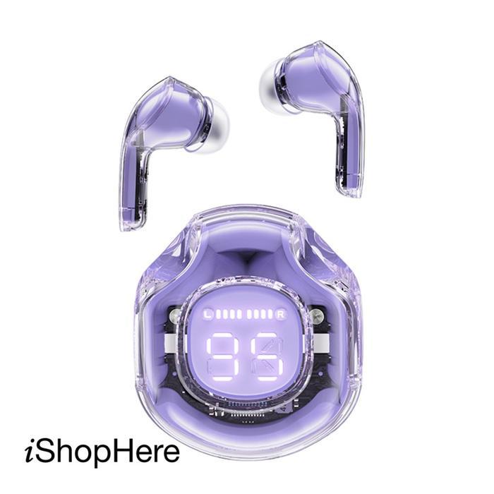 Acefast TWS T8 Earbuds Bluetooth 5.3 LED ENC Suara HiFi Touch Control - alfalfa purple