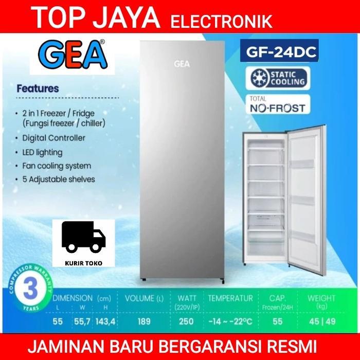 FREEZER GEA 6 RAK GF 24DC BARU BERGARANSI RESMI - packing plastik wrap 1 lapis