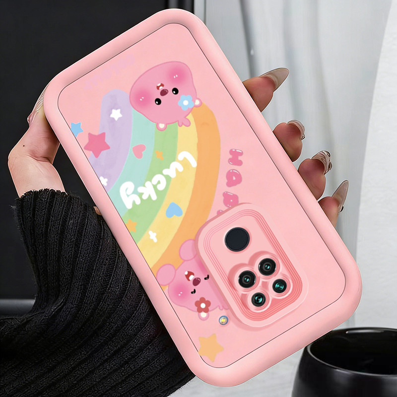 Casing Hp untuk Xiaomi Redmi Note 9 4G 10X Case Bebek Laut Pelangi Kasing  silikon Cesing  Softcase 