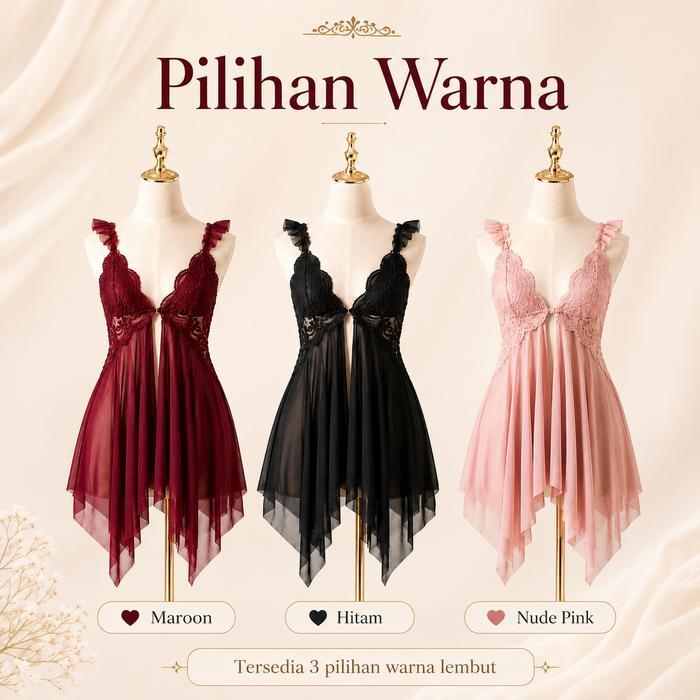 Lingerie Sexy Baju Tidur Renda Lingery Seksi Baju Daster Dress Tipis Nyaman Piyama Hot Tembus