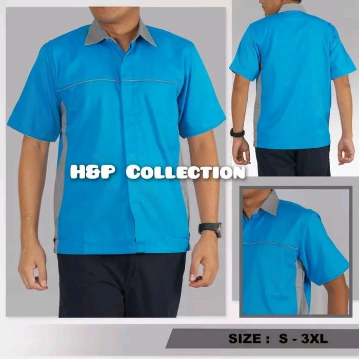 Baju Seragam Kerja , Kemeja Seragam Kerja Kantor Dv 02 Navy, Biru, Hitam , Putih, Tosca Polos